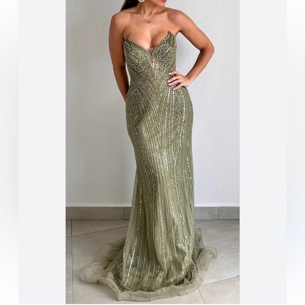 Source Unknown Green Prom Dress